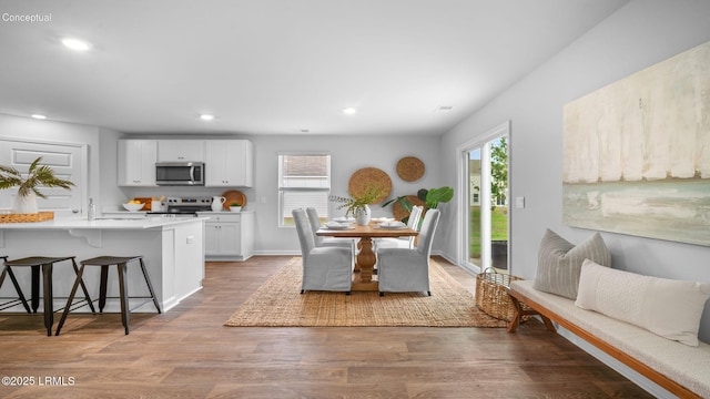 1595 Sanctum St, Ridgeland, SC 29936 - dining room featuring recessed lighting, light wood-style flooring, and baseboards