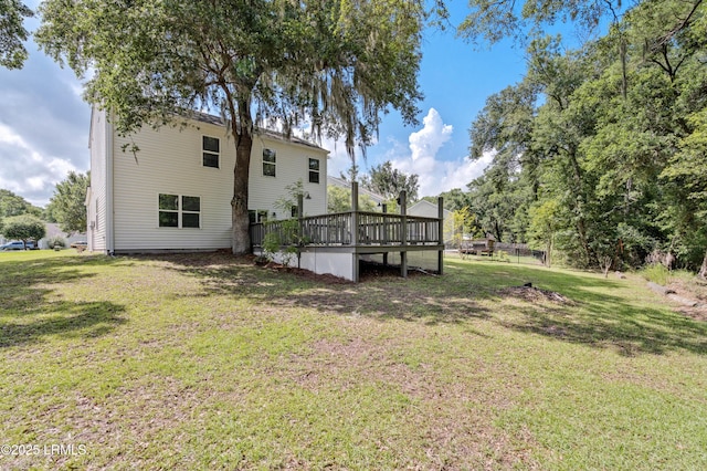 4944 Tidal Walk Ln, Beaufort, SC 29907 - view of grassy yard with a deck