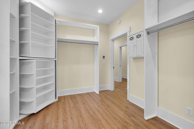 interior space featuring light wood-type flooring