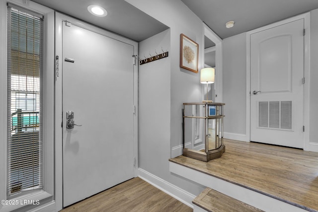 entryway featuring light hardwood / wood-style floors