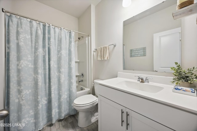 120 Sifted Grain Rd, Bluffton, SC 29909 - bathroom with vanity, wood finished floors, toilet, and shower / bath combo