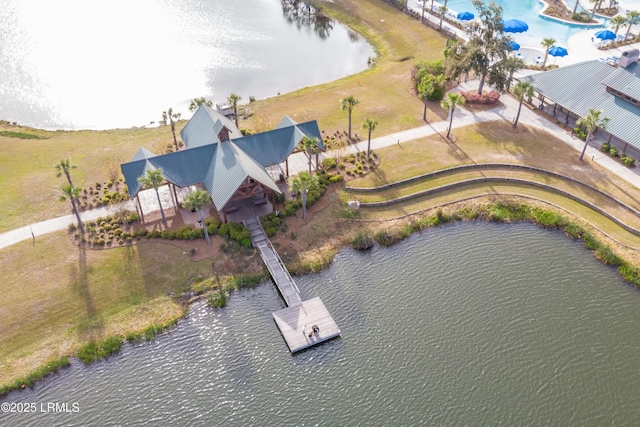 120 Sifted Grain Rd, Bluffton, SC 29909 - drone / aerial view of a nearby body of water and a pool area