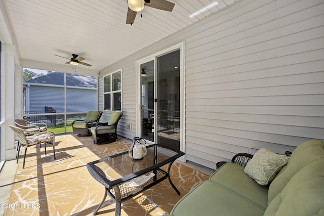 120 Sifted Grain Rd, Bluffton, SC 29909 - sunroom with a ceiling fan and outdoor lounge area