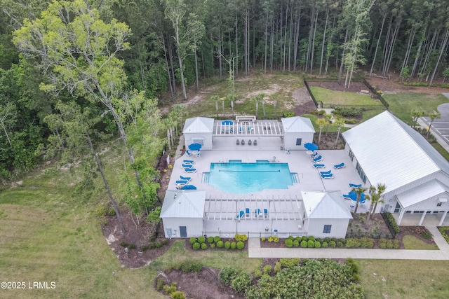 120 Sifted Grain Rd, Bluffton, SC 29909 - view of subject property with a pool and a heavily wooded area