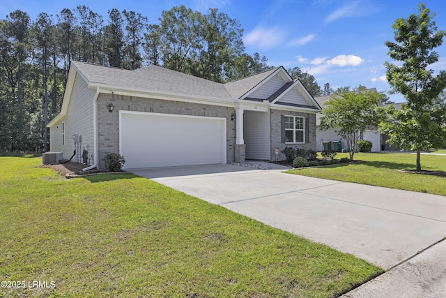 120 Sifted Grain Rd, Bluffton, SC 29909 - single story home with brick siding, concrete driveway, an attached garage, a front yard, and a shingled roof