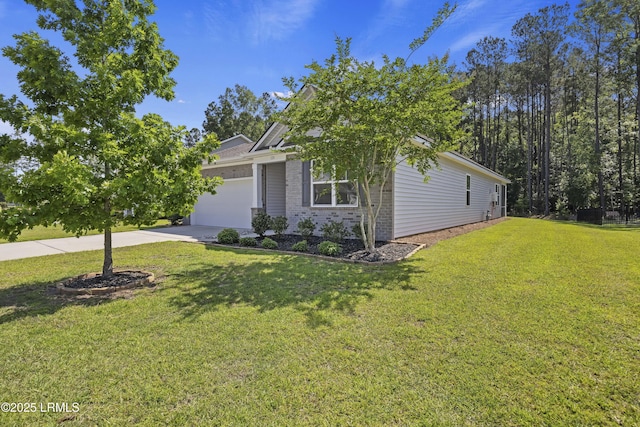 120 Sifted Grain Rd, Bluffton, SC 29909 - view of front of home featuring a garage, concrete driveway, brick siding, and a front lawn