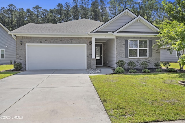 120 Sifted Grain Rd, Bluffton, SC 29909 - view of front facade with brick siding, a front lawn, a garage, and driveway
