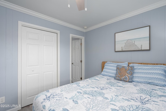 663 William Hilton Pkwy Unit 2126, Hilton Head Island, SC 29928 - bedroom with ornamental molding, wood finished floors, and a ceiling fan