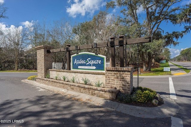 view of community sign