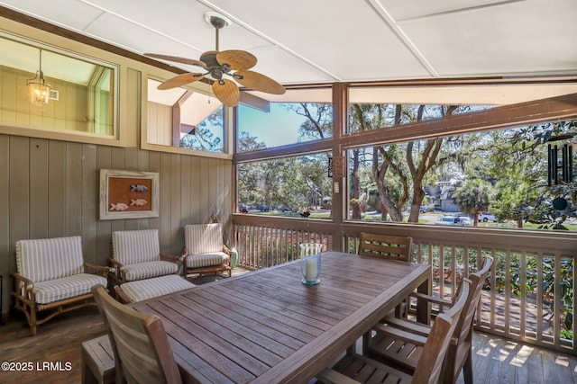 34 W Beach Lagoon Dr, Hilton Head Island, SC 29928 - sunroom / solarium featuring a ceiling fan