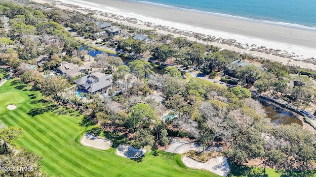 34 W Beach Lagoon Dr, Hilton Head Island, SC 29928 - aerial view featuring a beach view and a water view