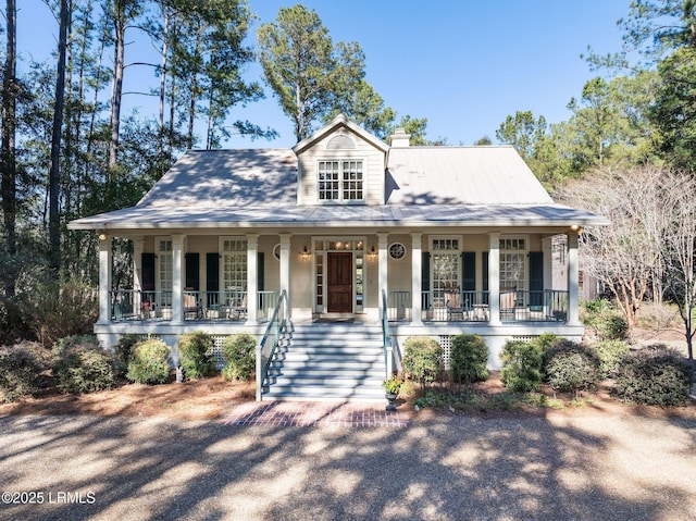 view of front of house with covered porch