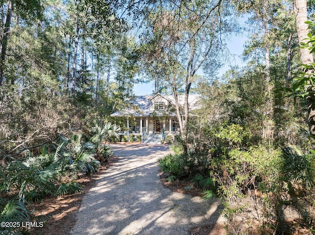 view of front of property with a porch