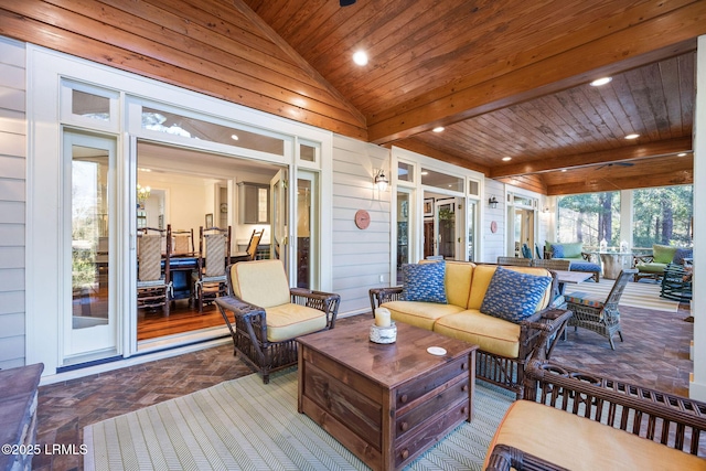 interior space featuring outdoor lounge area