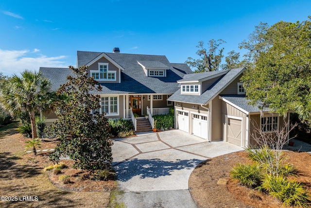 view of front of house with a garage