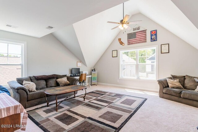 living room featuring carpet flooring