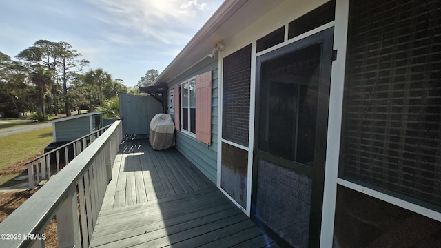 view of wooden deck