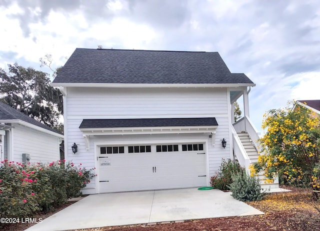 view of front of house with a garage