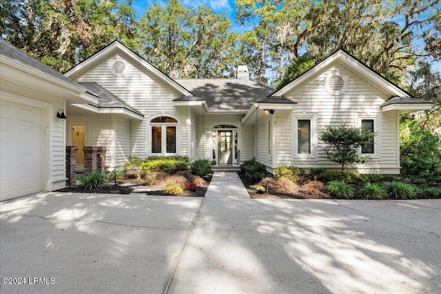 view of front of home with a garage