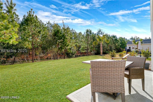 view of yard with a patio area