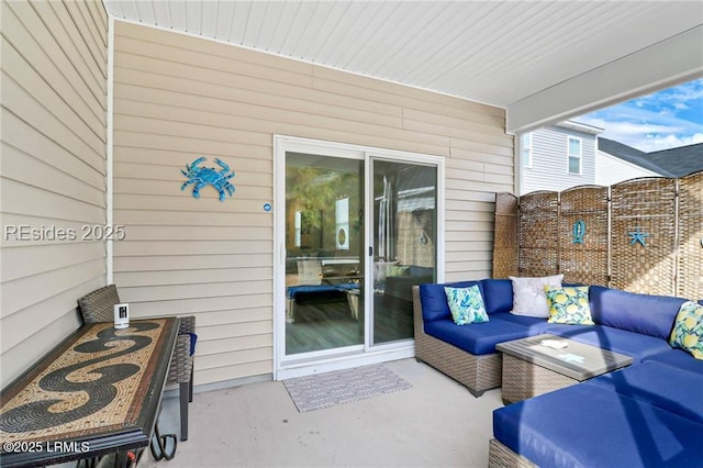 view of patio with an outdoor living space