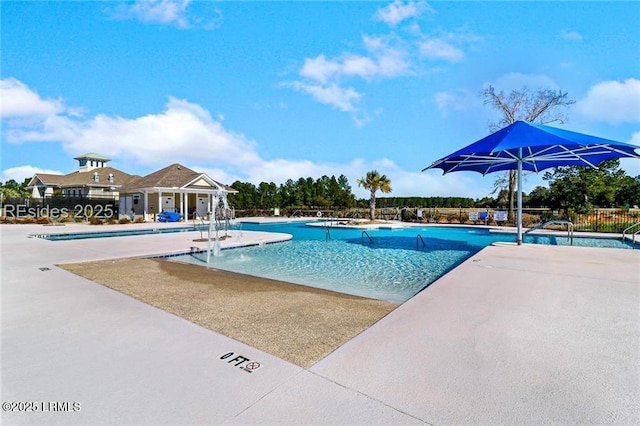 view of pool featuring a patio area