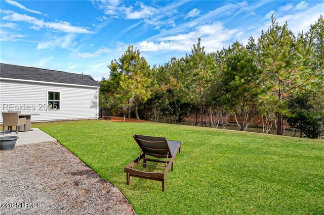 view of yard featuring a patio