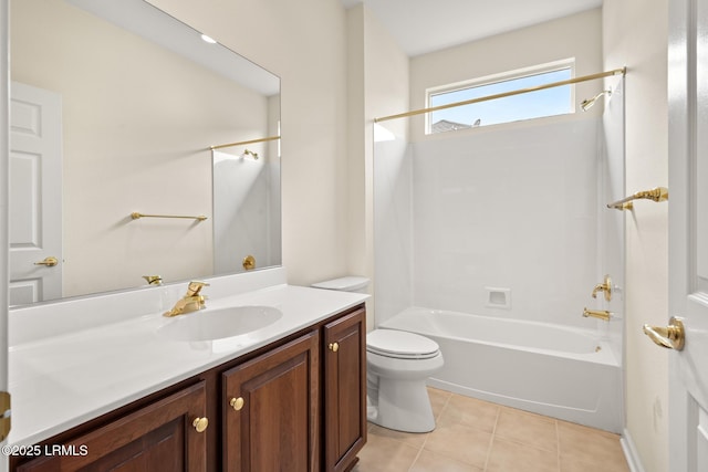 7 Fenwick Dr, Bluffton, SC 29909 - bathroom featuring vanity, toilet,  shower combination, and tile patterned flooring