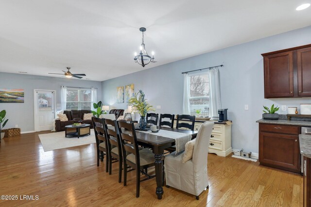 bedroom with ceiling fan and light wood-type flooring