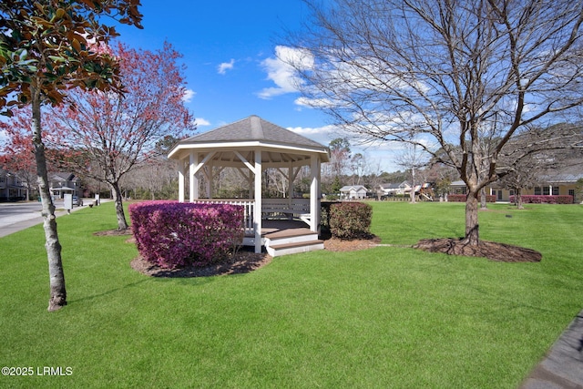 view of yard featuring a gazebo