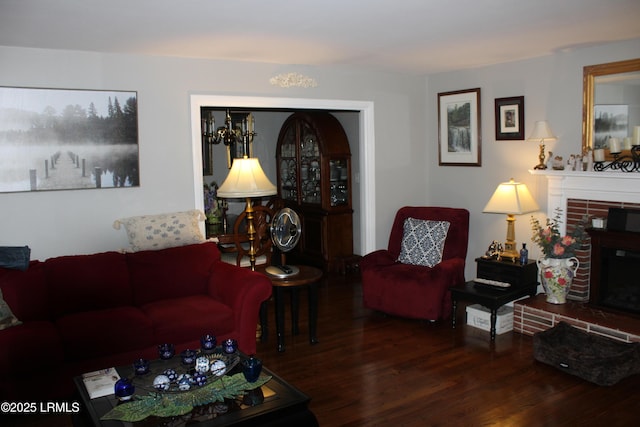 110 Joey St, Hampton, SC 29924 - living area with wood finished floors and a fireplace
