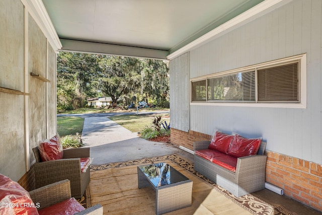 view of patio with an outdoor hangout area