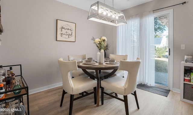 dining area featuring light hardwood / wood-style flooring