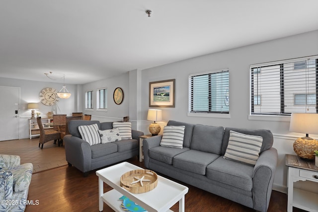 663 William Hilton Pkwy Unit 3321, Hilton Head Island, SC 29928 - living area with dark wood-style floors