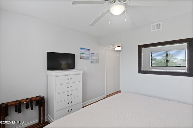 663 William Hilton Pkwy Unit 3321, Hilton Head Island, SC 29928 - bedroom with baseboards, ceiling fan, and wood finished floors