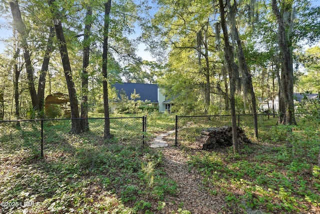 view of yard featuring fence