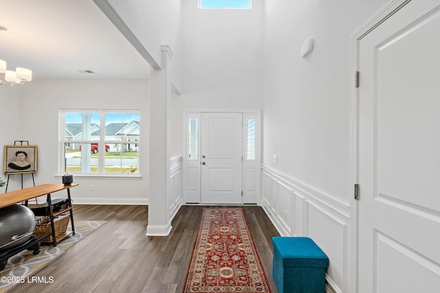 400 Ramport St, Ridgeland, SC 29936 - foyer with visible vents, dark wood-style flooring, and a notable chandelier