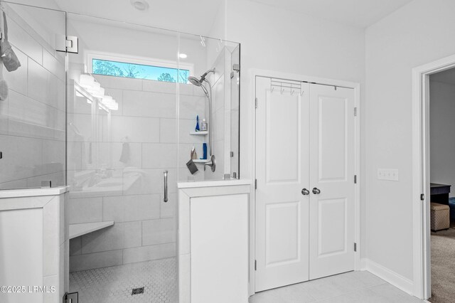 400 Ramport St, Ridgeland, SC 29936 - bathroom with tile patterned flooring and a shower stall