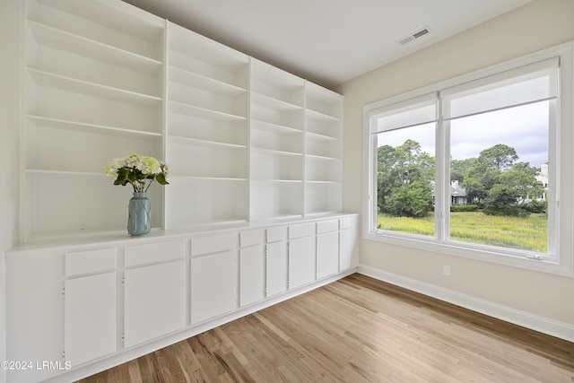 interior space with light hardwood / wood-style flooring