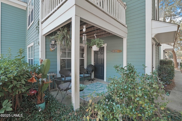 view of patio / terrace featuring a balcony