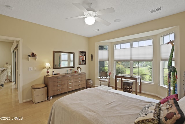 6 Callisto Rd, Okatie, SC 29909 - bedroom featuring light wood-type flooring, a textured ceiling, and a ceiling fan