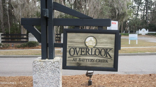 view of community sign