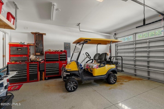 garage featuring electric panel