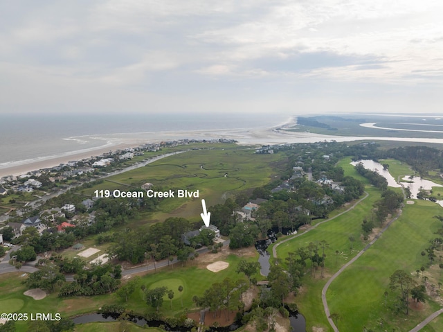 bird's eye view of a large body of water and a golf course