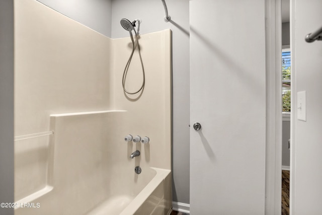 bathroom featuring bathing tub / shower combination