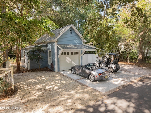 view of garage