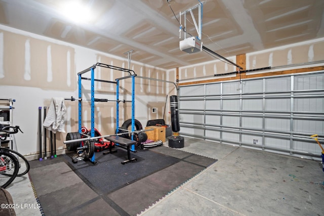 garage featuring a garage door opener