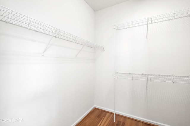 spacious closet with wood finished floors