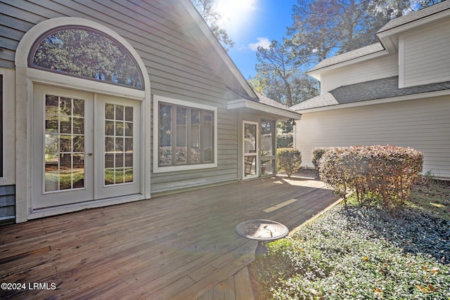 deck featuring french doors