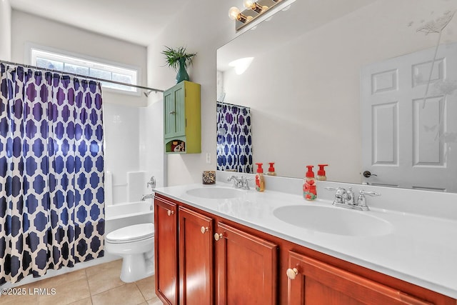 128 Colvin Dr, Okatie, SC 29909 - bathroom with tile patterned flooring, double vanity, a sink, and toilet